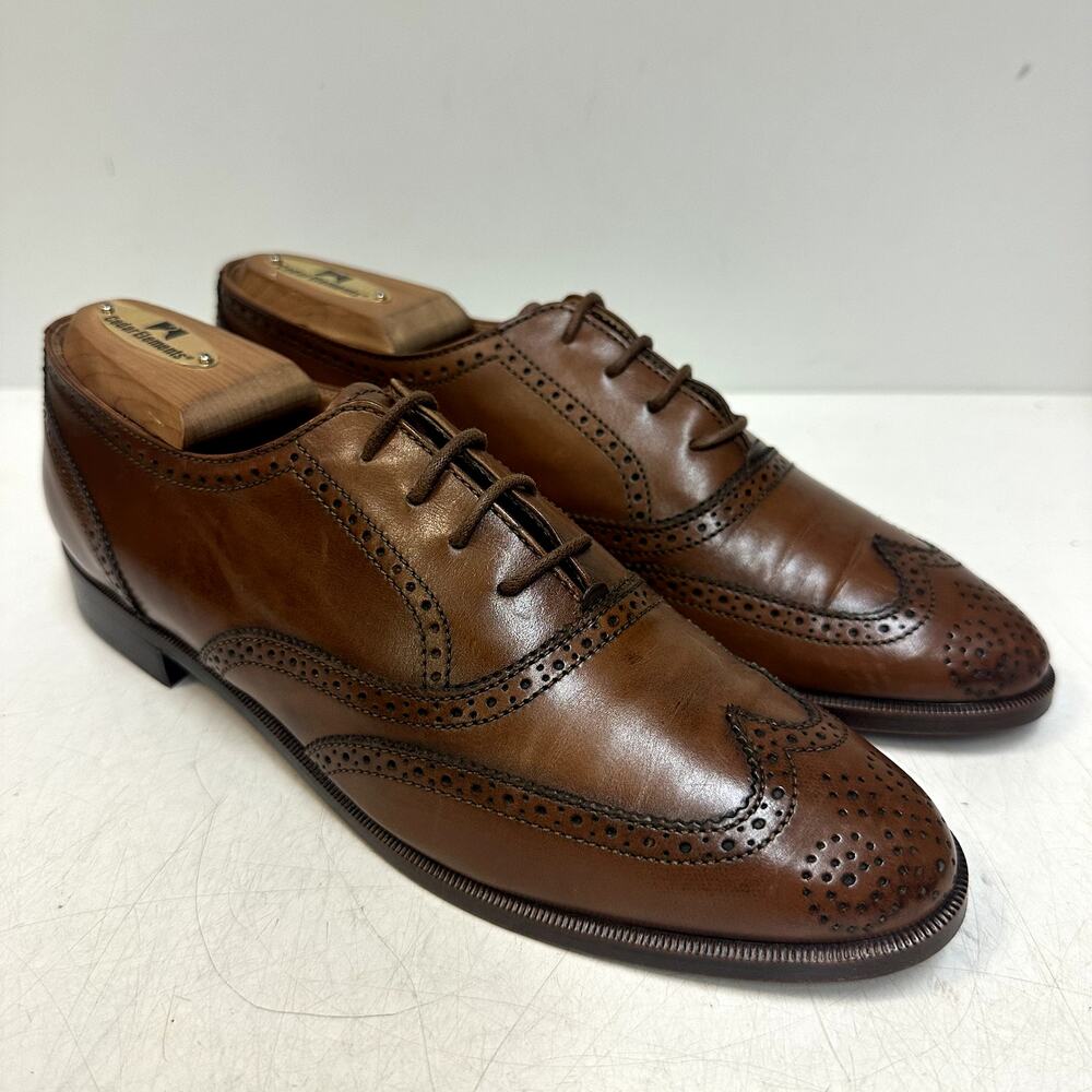 WORN ONCE Ralph Lauren Women's Wingtip Oxford Brown Calf Made in Italy 7 AA
